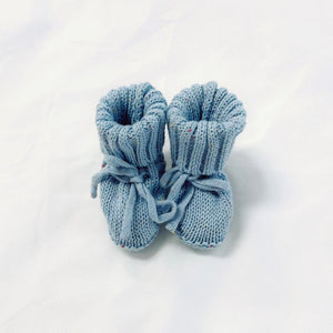 Adored Knit Booties in Blueberry