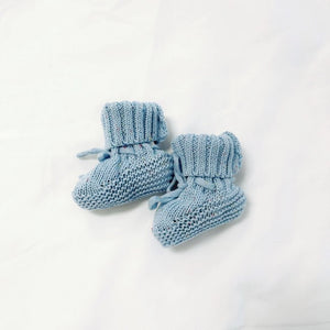 Adored Knit Booties in Blueberry