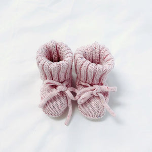 Adored Knit Booties in Strawberry