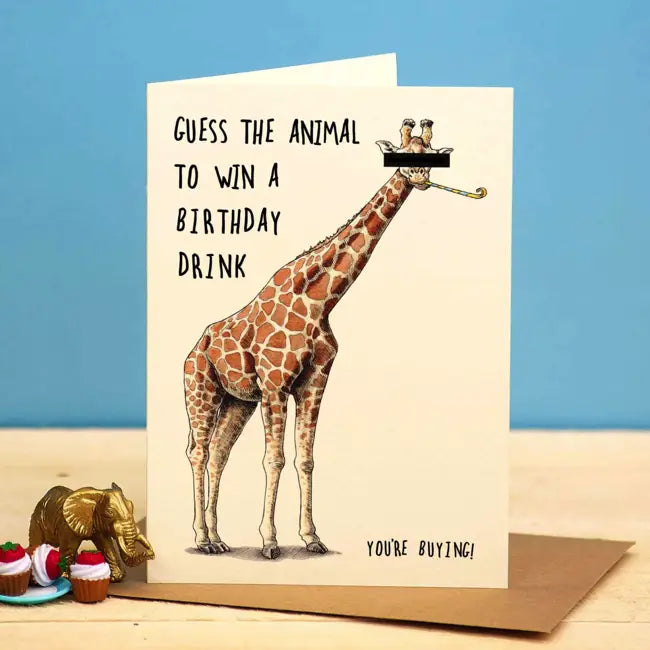 Bewilderbeest Card - Giraffe