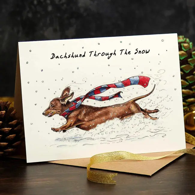 Bewilderbeest Card - Dachshund Through the Snow