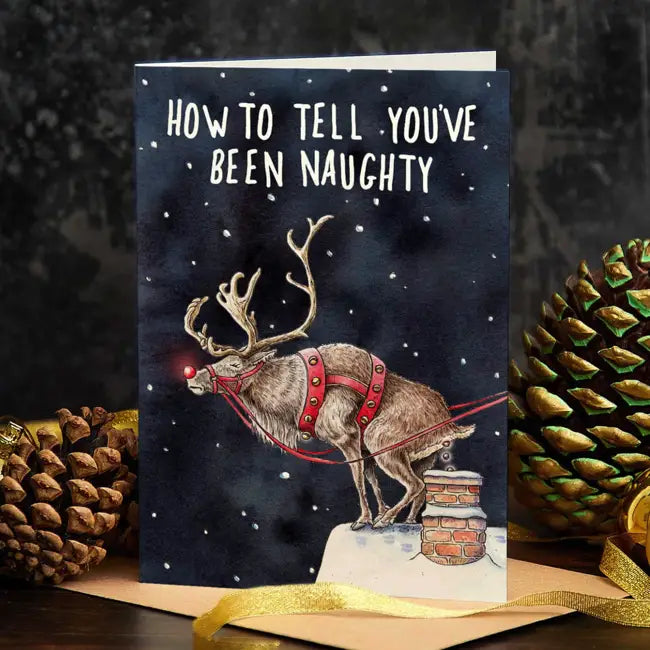 Bewilderbeest Card - Naughty Reindeer