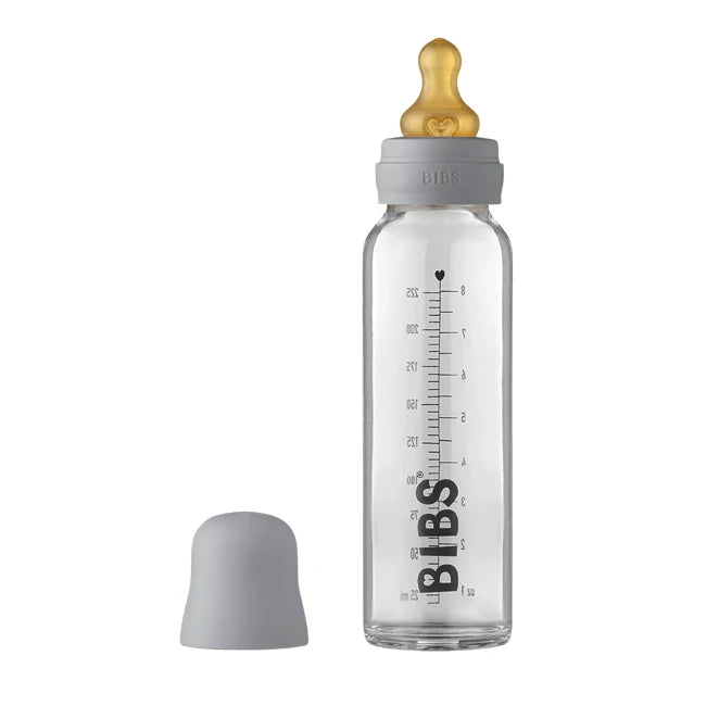 Bibs Baby Glass Bottle Complete Set Latex 225ml - Cloud