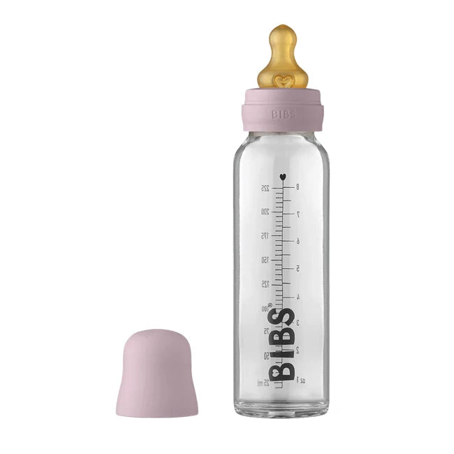 Bibs Baby Glass Bottle Complete Set Latex 225ml - Dusky Lilac