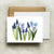 bottle branch botanical card - blue spring flowers