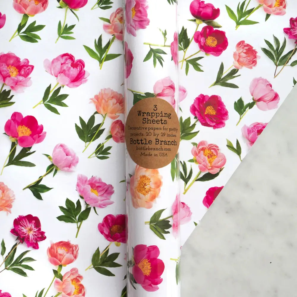 Bottle Branch Gift Wrap - Peony