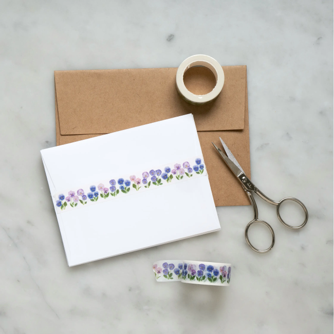 Bottle Brush Washi Tape - Pansies