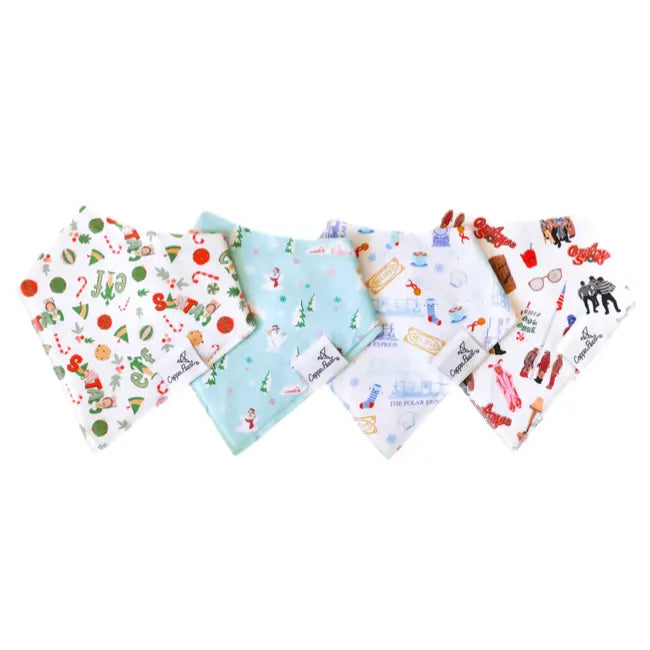 Copper Pearl Bibs 4pk - Christmas Classics