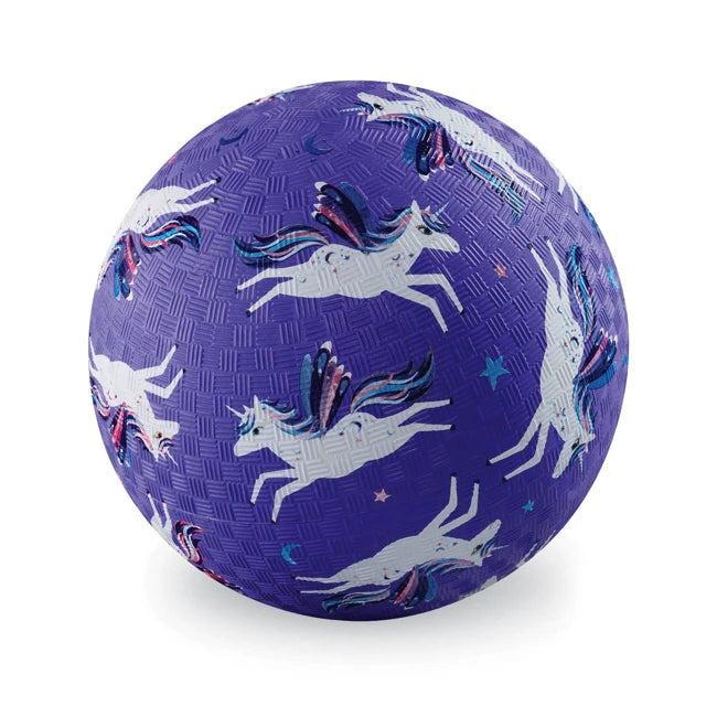 Crocodile Creek 7 Inch Rubber Ball - Purple Unicorn