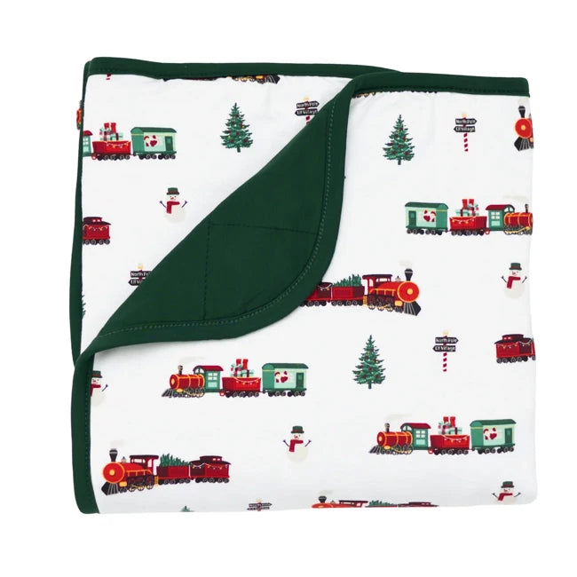 Kyte Baby Printed Baby Blanket in Holiday Train