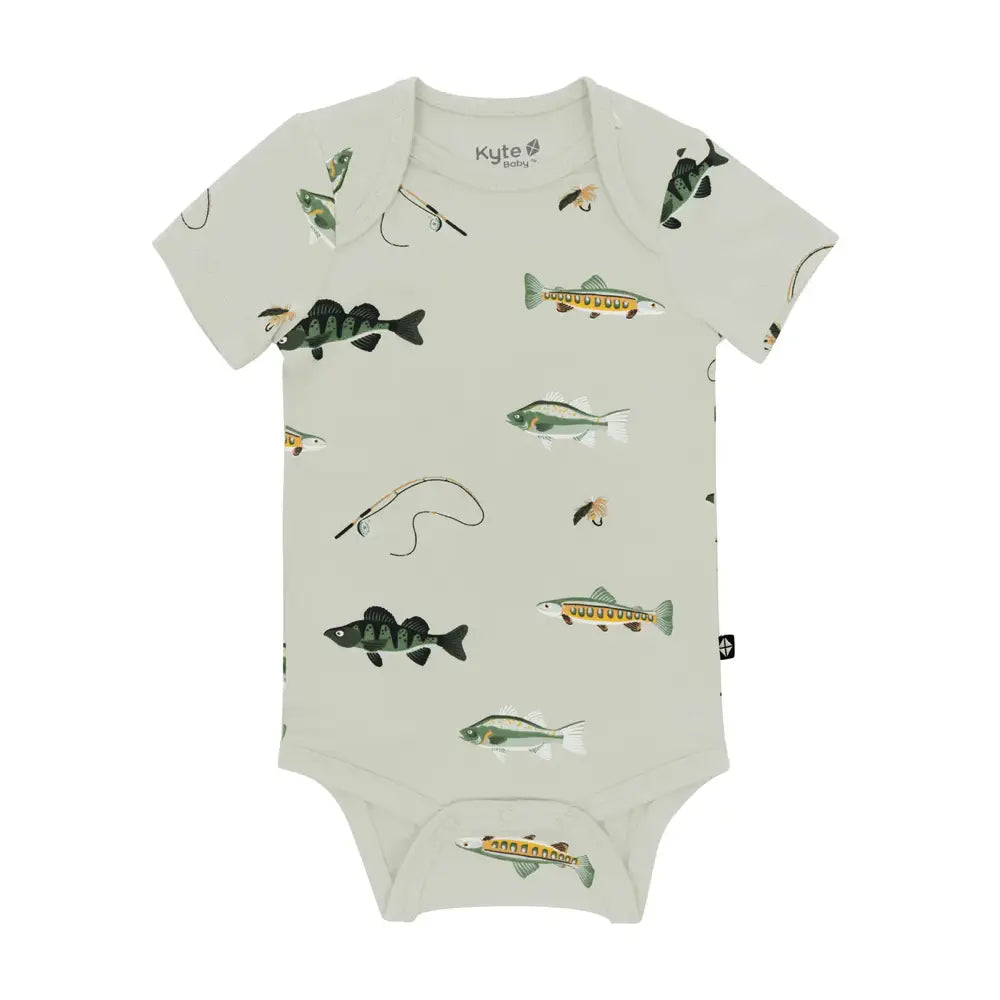 Kyte Baby Printed Bodysuit in Fishing