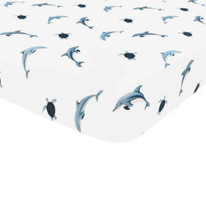 Kyte Baby Crib Sheet in Dolphin