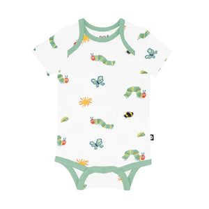 Kyte Baby Short Sleeve Printed Bodysuit in The Very Hungry Caterpillar and Friends