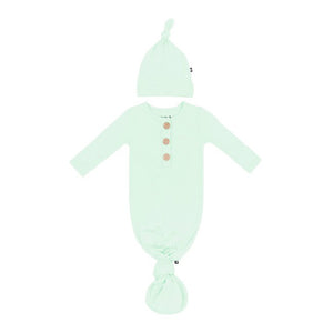 Kyte Baby Knotted Gown with Hat in Mint