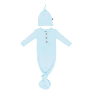 Kyte Baby Knotted Gown with Hat Set in Powder