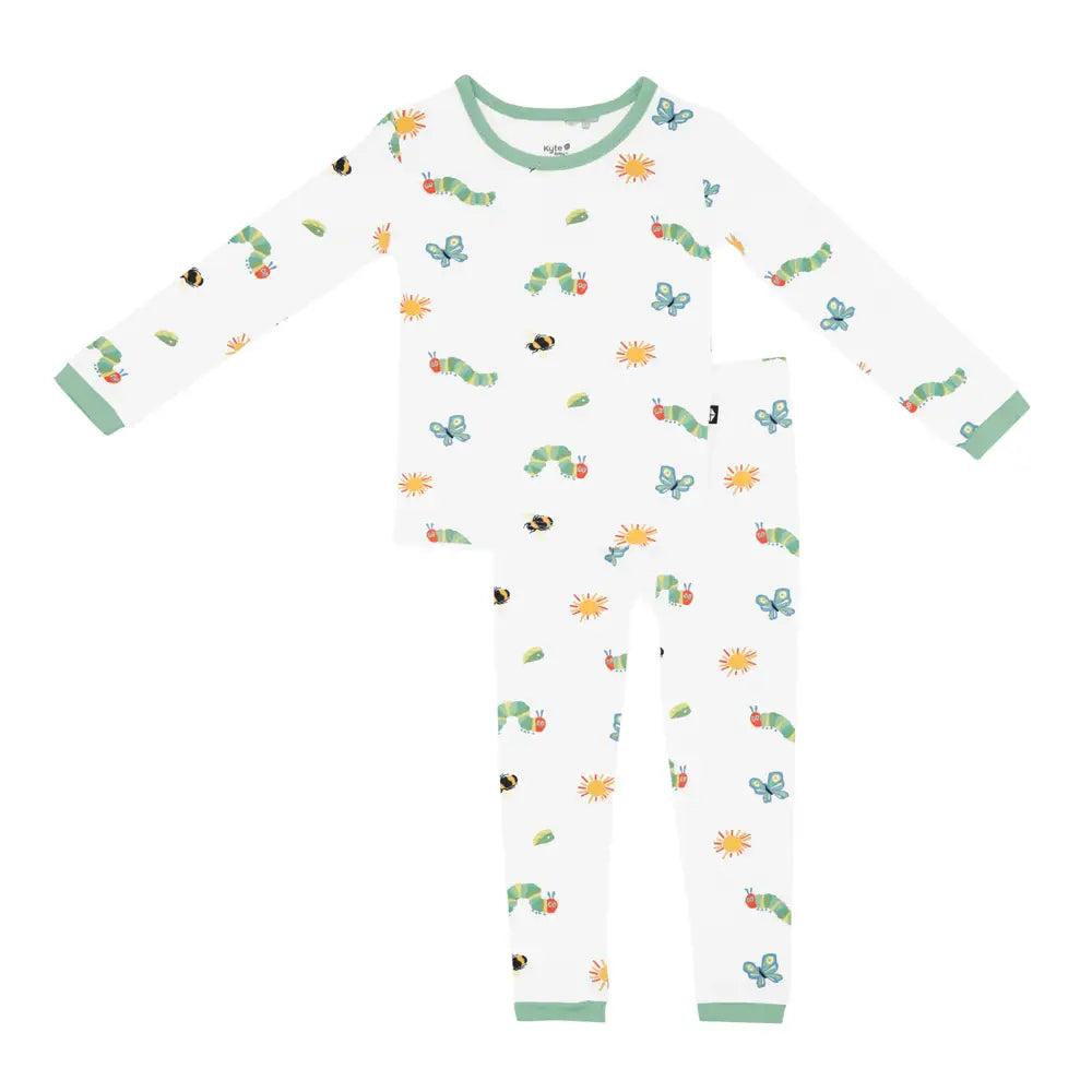 Kyte Baby Long Sleeve Toddler Pajama Set in The Very Hungry Caterpillar and Friends