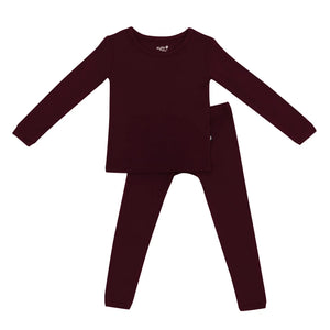 Kyte Baby Long Sleeve Toddler Pajama Set in Burgundy