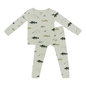 Kyte Baby Printed Long Sleeve Pajamas in Fishing