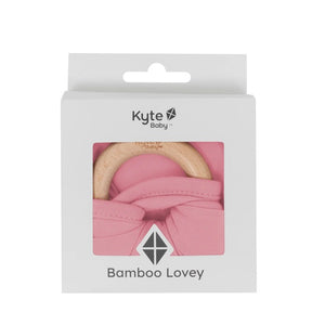 Kyte Baby Lovey with Removable Wooden Teething Ring in Apple Blossom