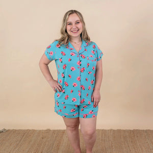 Kyte Mama Women's Short Sleeve Pajama Set in Hibiscus