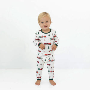 Kyte Baby Long Sleeve Printed Toddler Pajama Set in Holiday Train