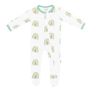 Kyte Baby Printed Zippered Footie in Wasabi Rainbow