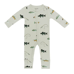 Kyte Baby Printed Snap Romper in Fishing