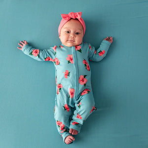 Kyte Baby Snap Romper in Hibiscus