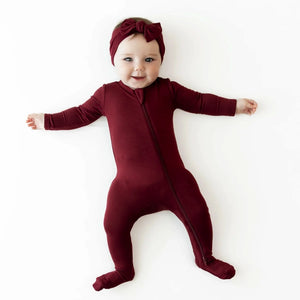 Kyte Baby Zippered Footie in Burgundy