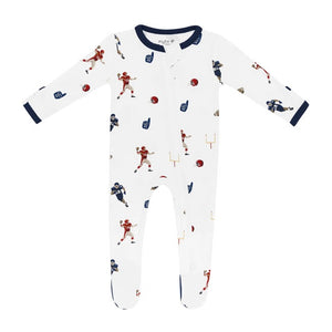 Kyte Baby Printed Zippered Footie in Football