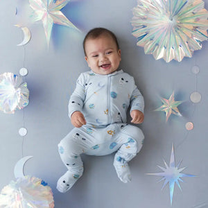 Kyte Baby Printed Zippered Footie in Ice Space