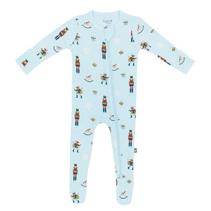 Kyte Baby Printed Zippered Footie in Nutcracker