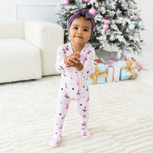 Kyte Baby Printed Zippered Footie in Sugar Plum