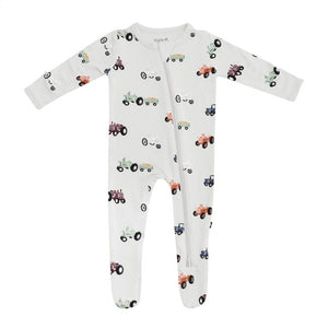 Kyte Baby Printed Zippered Footie in Tractor