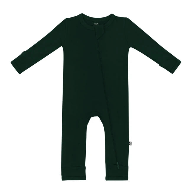 Kyte Baby Zippered Romper in Evergreen