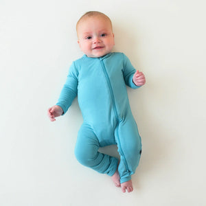 Kyte Baby Zippered Romper in Makai