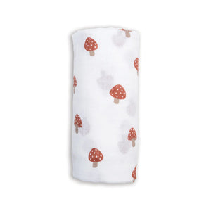 Lulujo Cotton Muslin Swaddle - Mushroom