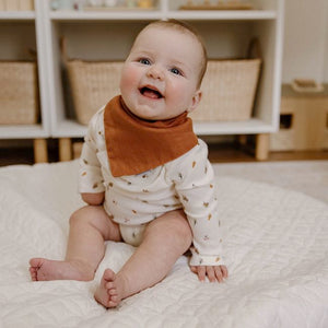 Moss & Fawn 100% Linen Drool Bib - Ecru