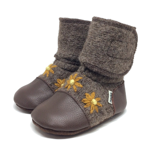 Nooks Sunflower Felted Wool Booties