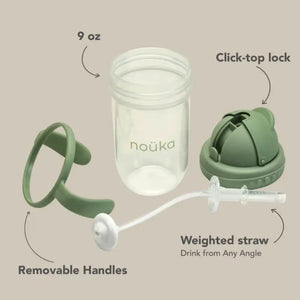 Noüka Non-Spill Weighted Straw Cup 9 oz - Bloom