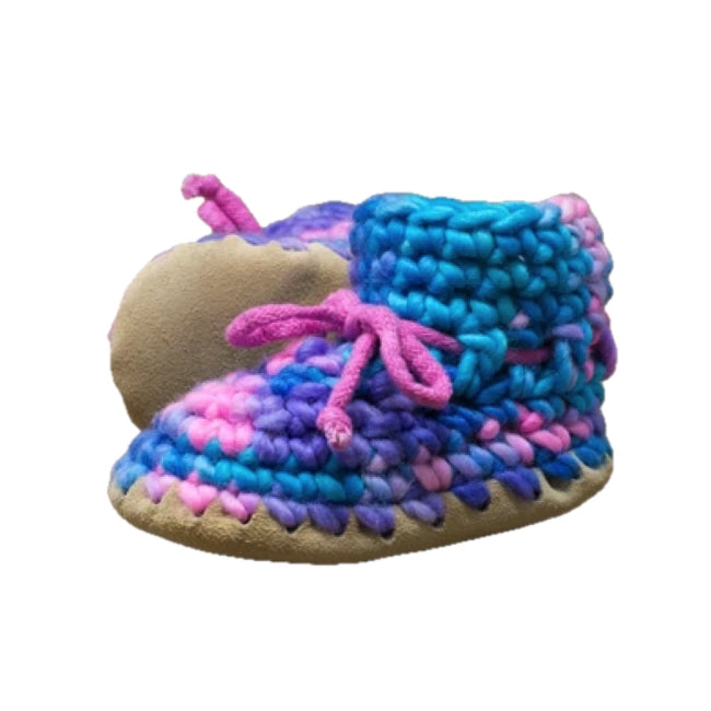 Padraig Cottage Newborn & Baby Slippers - Pink Multi