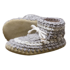 Padraig Cottage Youth Slippers - Grey Stripe