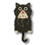 Popclox Pendulum Wall Clock - Black Kitten