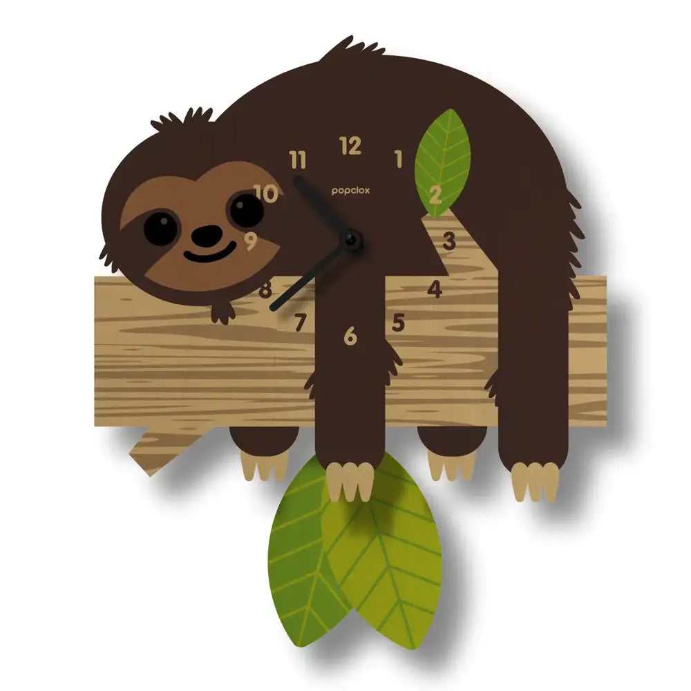 Popclox Pendulum Wall Clock - Sloth