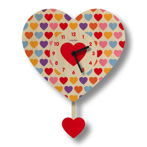 Popclox Pendulum Wall Clock - Heart