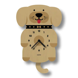 Popclox Pendulum Wall Clock - White Puppy