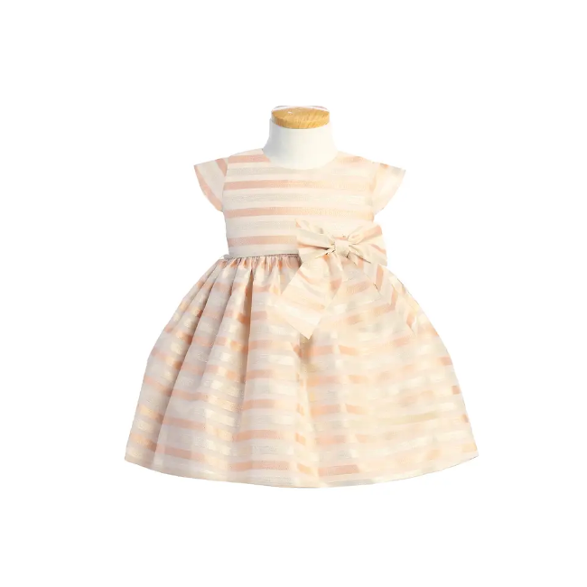 Sweet Kids Inc Striped Organza Dress With Bow S 6m