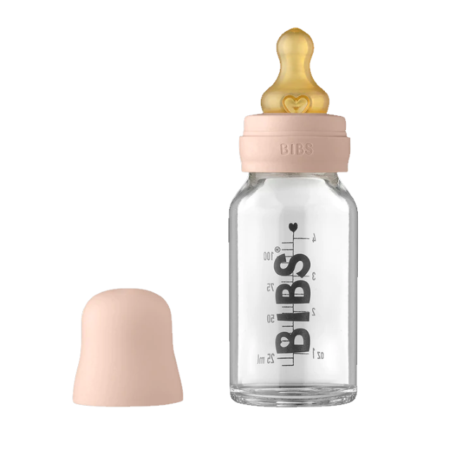 Bibs Baby Glass Bottle Complete Set Latex 110ml - Blush