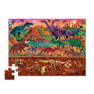 crocodile creek 48 piece above and below puzzle - dinosaur world