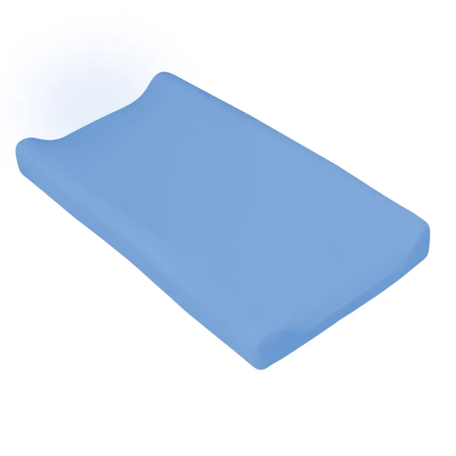 Supersoft Mist Blue Organic Cotton Gauze Baby Changing Pad Cover +